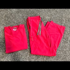 Carhartt Womens Force Cross-Flex V Neck Scrub Top and Bottoms